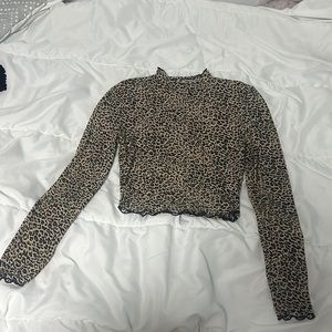 Shein long sleeve leopard print top, size S